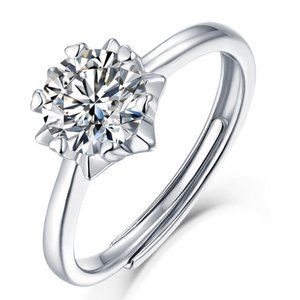 Certified 3ct. t.w. Diamond Moissanite Engagement Ring NEW